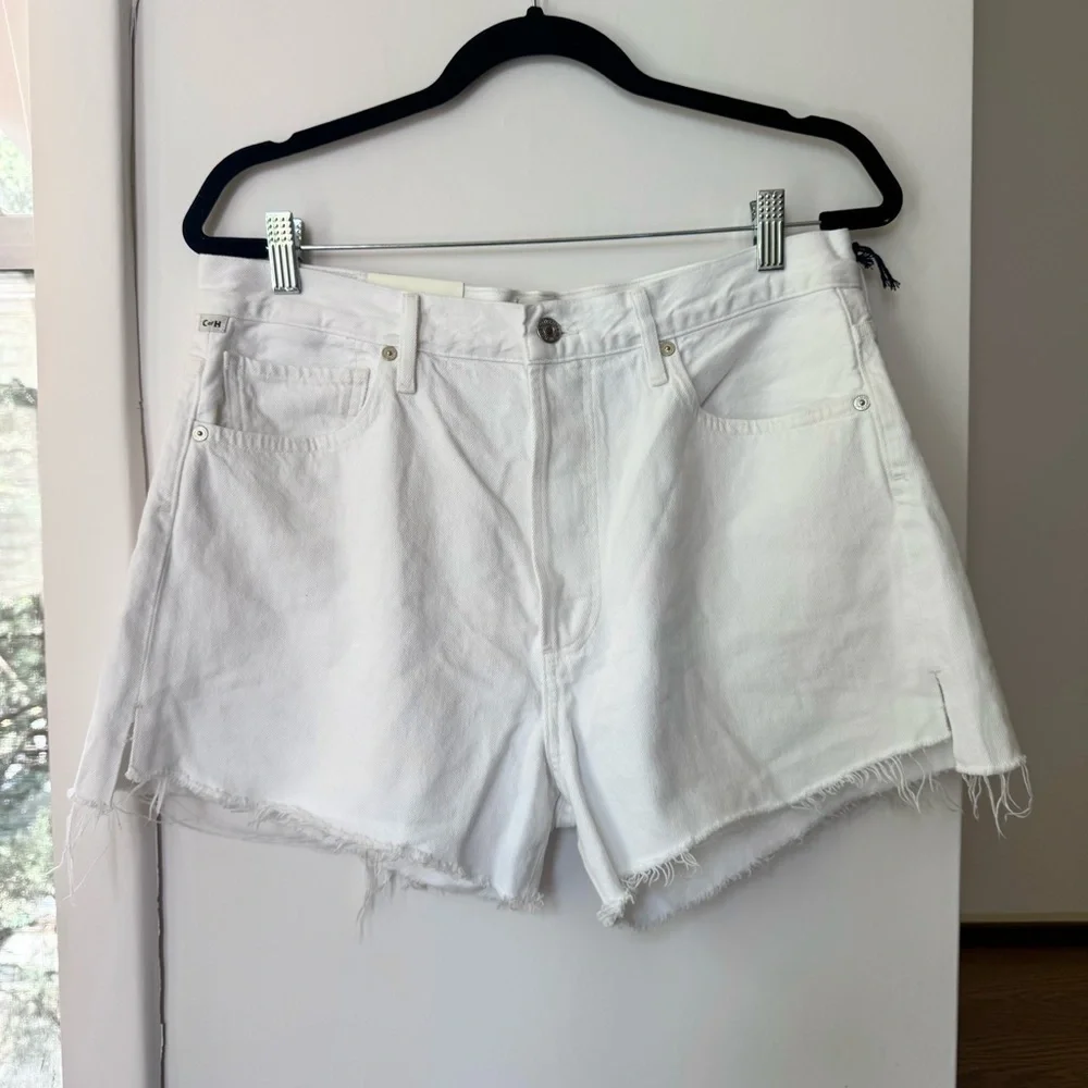 NWT Citizens of Humanity Marlow Shorts Jean Denim White Polish High Rise 30